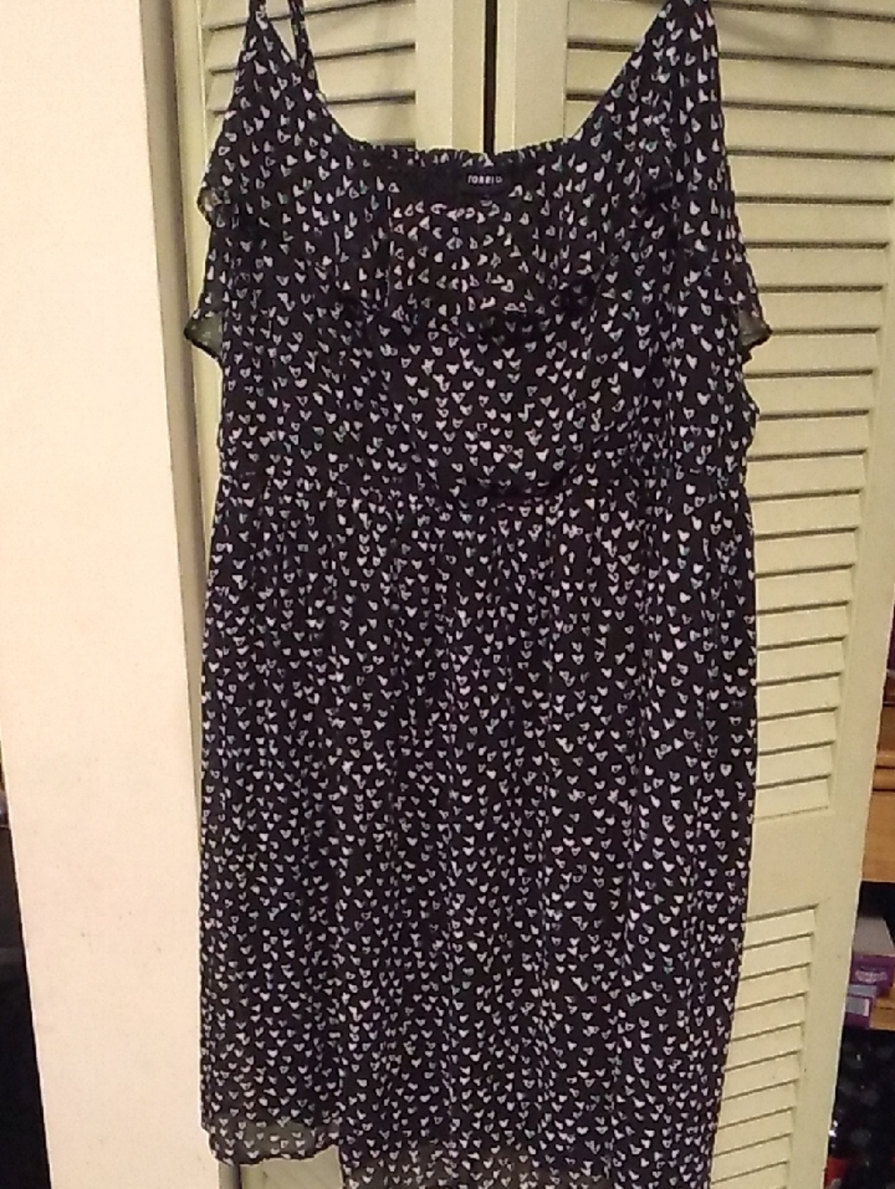 torrid Black Dress with White And Green Heart Print